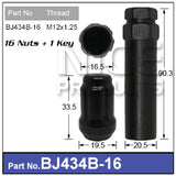 Lock Nuts Black (16) BJ434B-16 - Nice Products | Universal Auto Spares
