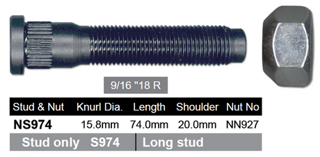 Wheel Stud & Nut NS974 - Nice Products | Universal Auto Spares