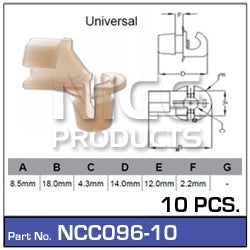 Door Clip Pkt 10 NCC096-10 - Nice Products | Universal Auto Spares