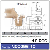 Door Clip Pkt 10 NCC096-10 - Nice Products | Universal Auto Spares