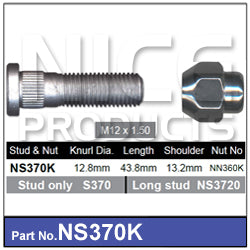 Stud & Nut NS370K - Nice Products | Universal Auto Spares