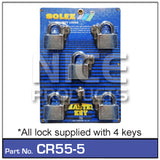 Padlock 55mm pk 5 CR55-5 - Nice Products | Universal Auto Spares
