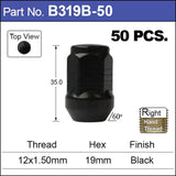 Black Nuts pk50 B319B-50 - Nice Products | Universal Auto Spares
