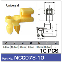 Door Clip Pkt 10 NCC078-10 - Nice Products | Universal Auto Spares