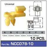 Door Clip Pkt 10 NCC078-10 - Nice Products | Universal Auto Spares