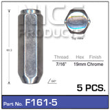 Chrome Nuts pk5 F161-5 - Nice Products | Universal Auto Spares