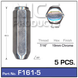 Chrome Nuts pk5 F161-5 - Nice Products | Universal Auto Spares
