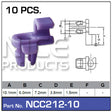 Door Clip Pkt 10 NCC212-10 - Nice Products | Universal Auto Spares