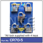 Padlock 70mm pk 5 CR70-5 - Nice Products | Universal Auto Spares