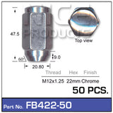 Chrome Nuts pk50 FB422-50 - Nice Products | Universal Auto Spares