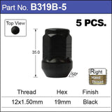Black Nuts pk5 B319B-5 - Nice Products | Universal Auto Spares