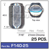 Chrome Nuts pk25 F140-25 - Nice Products | Universal Auto Spares
