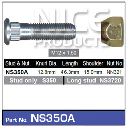 Stud & Nut NS350A - Nice Products | Universal Auto Spares