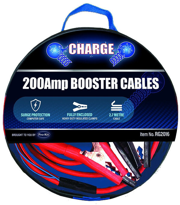 200AMP Booster Cables 2.7 Meters Long with Insulated Clamps - Charge | Universal Auto Spares