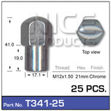 Chrome Nuts pk25 T341-25 - Nice Products | Universal Auto Spares