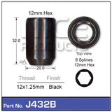 Black Nut Allen Key Tapered J432B - Nice Products | Universal Auto Spares