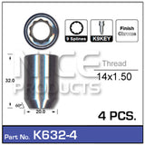Chrome Nuts pk 4 K632-4 - Nice Products | Universal Auto Spares