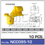 Door Clip Pkt 10 NCC095-10 - Nice Products | Universal Auto Spares