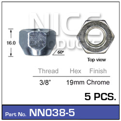 Wheel Nut Pkt 5 NN038-5 - Nice Products | Universal Auto Spares