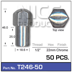 Chrome Nuts pk50 T246-50 - Nice Products | Universal Auto Spares