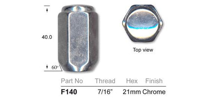 Chrome Nuts pk100 F140-100 - Nice Products | Universal Auto Spares