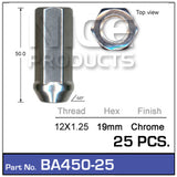Chrome Nut BA450-25 - Nice Products | Universal Auto Spares