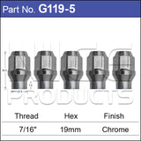 Chrome Nuts pk5 G119-5 - Nice Products | Universal Auto Spares