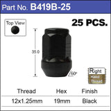 Black Nuts pk25 B419B-25 - Nice Products | Universal Auto Spares