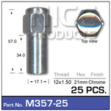 Chrome Nuts pk25 M357-25 - Nice Products | Universal Auto Spares