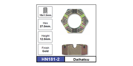 Hub Nuts Pair HN181-2 - Nice Products | Universal Auto Spares