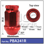 Race Open Nuts Red PBA241R - Nice Products | Universal Auto Spares
