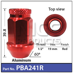 Race Open Nuts Red PBA241R - Nice Products | Universal Auto Spares