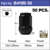 Black Nuts pk50 B419B-50 - Nice Products | Universal Auto Spares