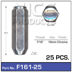 Chrome Nuts F161-25 - Nice Products | Universal Auto Spares