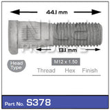 Wheel Stud S378 - Nice Products | Universal Auto Spares