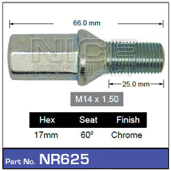 Wheel Bolt NR625 - Nice Products | Universal Auto Spares