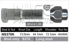 Stud & Nut NS378K - Nice Products | Universal Auto Spares