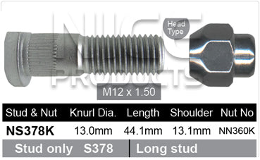 Stud & Nut NS378K - Nice Products | Universal Auto Spares
