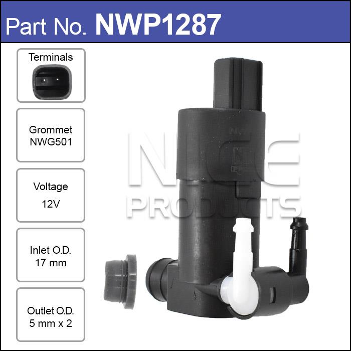 Washer Pump NWP1287 - Nice Products | Universal Auto Spares