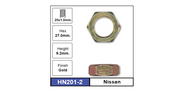 Hub Nuts Pair HN201-2 - Nice Products | Universal Auto Spares