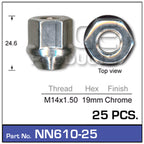 Wheel Nuts Pk25 NN610-25 - Nice Products | Universal Auto Spares