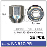 Wheel Nuts Pk25 NN610-25 - Nice Products | Universal Auto Spares
