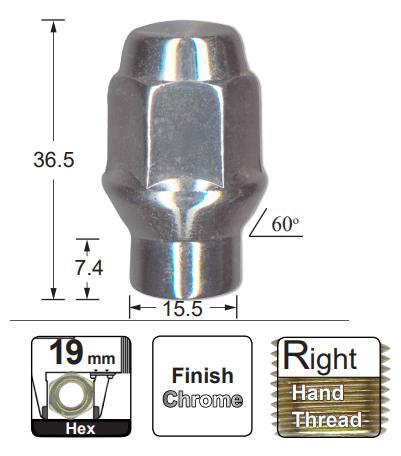 Chrome Nuts pk 25 G119-25 - Nice Products | Universal Auto Spares