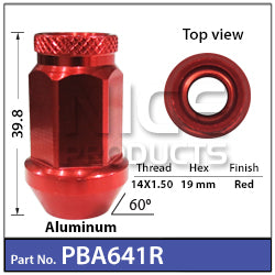 Race Open Nuts Red PBA641R - Nice Products | Universal Auto Spares