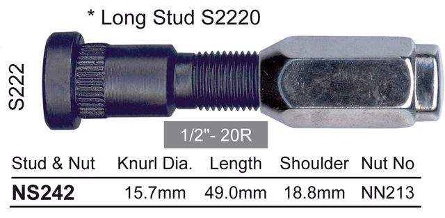 Stud & Nut NS242 - Nice Products | Universal Auto Spares