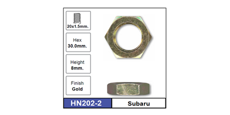 Hub Nuts Pair HN202-2 - Nice Products | Universal Auto Spares