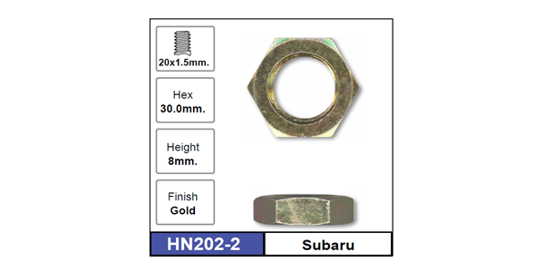 Hub Nuts Pair HN202-2 - Nice Products | Universal Auto Spares