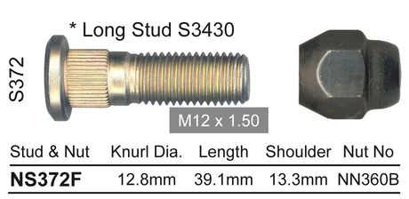 Stud & Nut NS372F - Nice Products | Universal Auto Spares