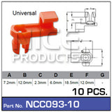 Door Clip Pkt 10 NCC093-10 - Nice Products | Universal Auto Spares