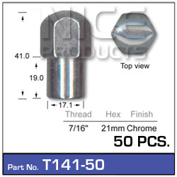 Chrome Nuts pk50 T141-50 - Nice Products | Universal Auto Spares